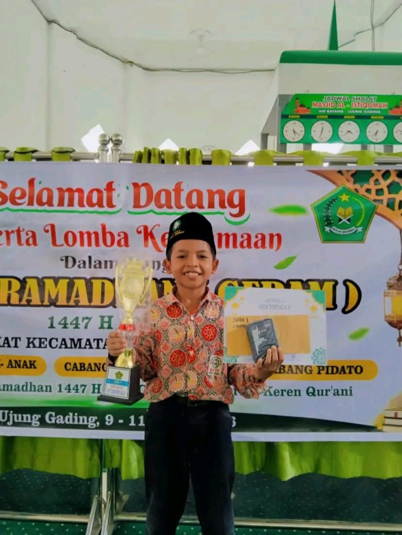 Siswa SD IT Darul Hikmah Raih Juara 2 Tahfizh Non Tilawah pada Lomba GERAM Kecamatan Lembah Melintang